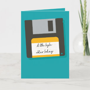 Little Byte Older Floppy Disc Birthday Card Kaart