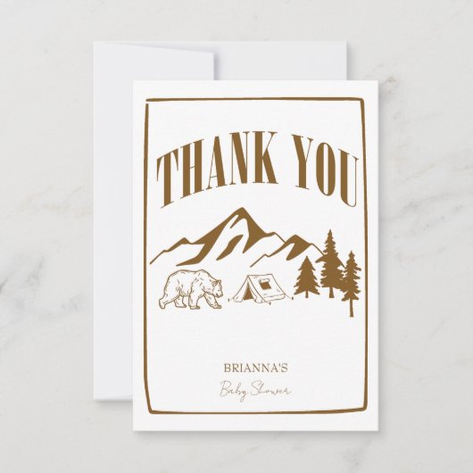 Little camper adventure boho baby shower bedankkaart (Voorkant)