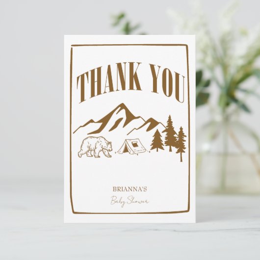 Little camper adventure boho baby shower bedankkaart (Staand voorkant)
