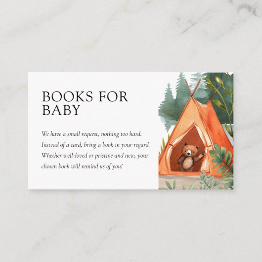 Little Camper Beer Baby shower Boeken voor Baby Informatiekaartje (Voorkant)