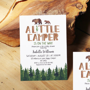 Little Camper Beer Woodland Boy Baby shower Kaart