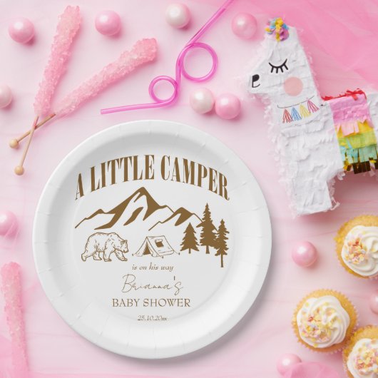 Little camper boho baby shower gepersonaliseerd papieren bordje (Feest)