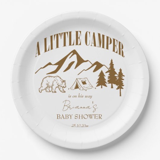Little camper boho baby shower gepersonaliseerd papieren bordje (Voorkant)