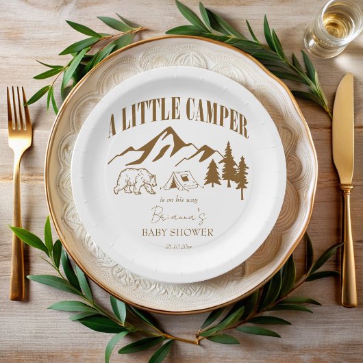 Little camper boho baby shower gepersonaliseerd papieren bordje
