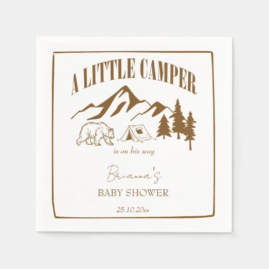 Little camper boho baby shower gepersonaliseerd servet (Voorkant)