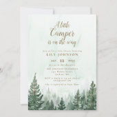 Little Camper Forest Baby Shower Foto QR-code Kaart (Voorkant)