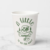 Little Camper is op weg naar minimalistisch groen Papieren Bekers (Achterkant)