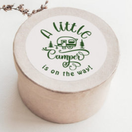 Little Camper is op weg naar minimalistisch groen Ronde Sticker