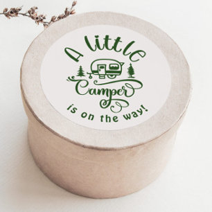 Little Camper is op weg naar minimalistisch groen Ronde Sticker