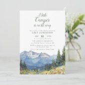 Little Camper Mountain Baby shower Foto QR-code Kaart (Staand voorkant)