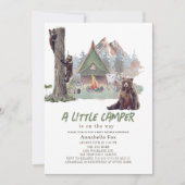 Little Camper Mountain Beren Boy Baby shower Kaart (Voorkant)
