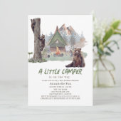 Little Camper Mountain Beren Boy Baby shower Kaart (Staand voorkant)