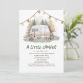 Little Camper Mountain Forest Boy Baby shower Kaart (Staand voorkant)