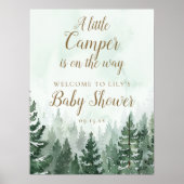 Little Camper Pine Forest Baby shower Welkomstbord Poster (Voorkant)