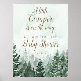 Little Camper Pine Forest Baby shower Welkomstbord Poster