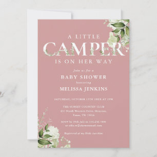 Little Camper Stof Roos Groene Baby Shower Kaart