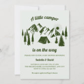 Little Camper Woodland Camping Baby shower Kaart (Voorkant)