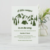 Little Camper Woodland Camping Baby shower Kaart (Staand voorkant)