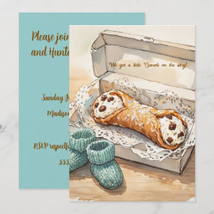 Little Cannoli Baby Digitale Download Uitnodiging