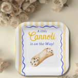 Little Cannoli Yellow Blue Italian Baby Shower Papieren Bordje<br><div class="desc">Planning a Little Cannoli Baby Shower? This adorable Italian themed baby shower square Paper Plates features watercolor cannoli pastries and a sweet bakery aesthetic. Perfect for a Sweet Little Cannoli Is on the Way celebration.</div>