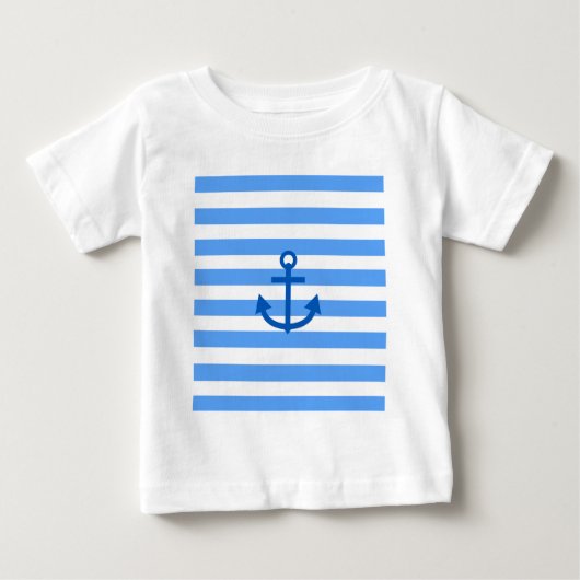 Little Captain Blue & White Patroon met Anker (Voorkant)