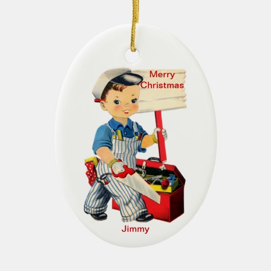Little Carpenter ornament Retro design (Voorkant)
