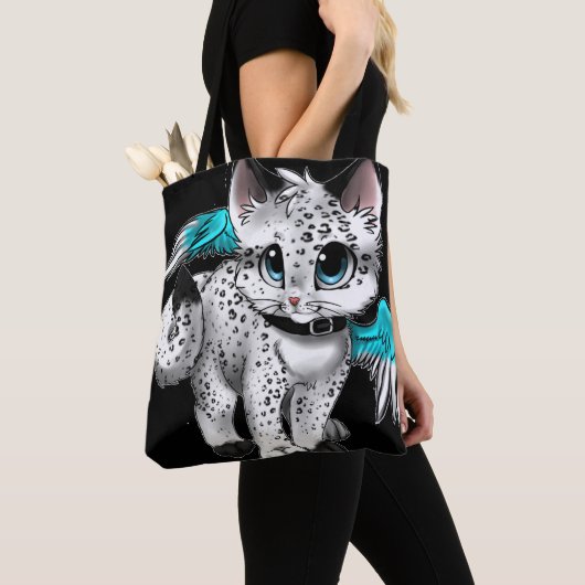 Little Cartoon Angel Cat Tote Bag (Dichtbij)