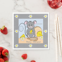 Little Cartoon Mouse Edelweiss Baby shower Napkins Servet