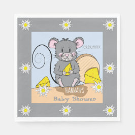 Little Cartoon Mouse Edelweiss Baby shower Napkins Servet