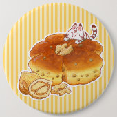 Little Cat & Walnut Ronde Button 6,0 Cm (Voorkant)