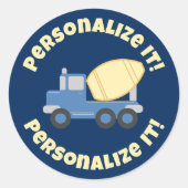 Little Cement Truck Ronde Sticker (Voorkant)
