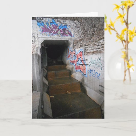 "Little Cement Waterval" Gefeliciteerd Kaart (Gele Bloem)