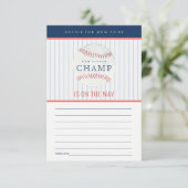 Little Champ Baseball Advice for Mum Baby shower Informatiekaartje (Staand voorkant)