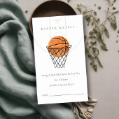 Little Champ Basketball Diaper Baby shower Raffle Informatiekaartje
