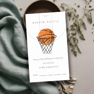Little Champ Basketball Diaper Baby shower Raffle Informatiekaartje