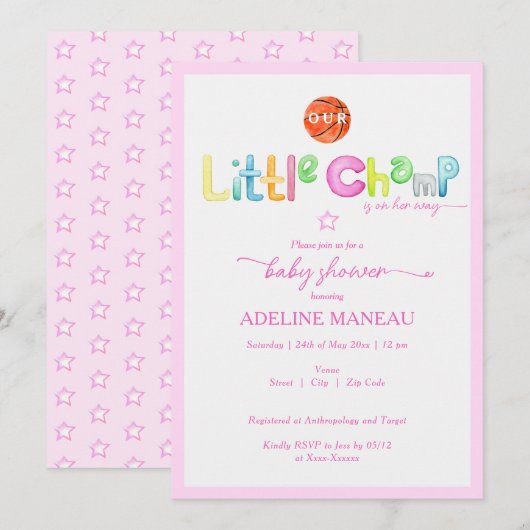 Little Champ is op weg naar Waterverf Baby shower Kaart (Voorkant / Achterkant)