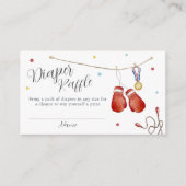 Little Champion Boxing Diaper Raffle Baby Shower Informatiekaartje (Voorkant)