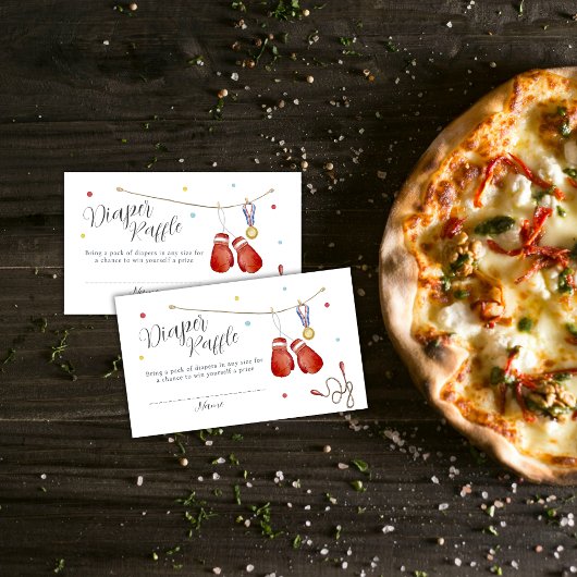 Little Champion Boxing Diaper Raffle Baby Shower Informatiekaartje