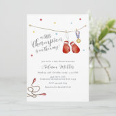 Little Champion Medal Boxing Sport Baby Shower  Kaart (Staand voorkant)