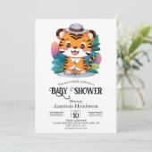 Little Charming Tiger Digitale Baby shower Kaart (Staand voorkant)
