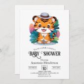 Little Charming Tiger Digitale Baby shower Kaart (Voorkant / Achterkant)
