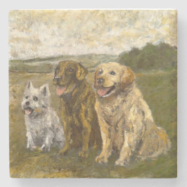 Little Chat: Whimsical Christmas Farm Animal Stenen Onderzetter