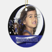 Little Cheerleader - DIY Photo - Dark Blue Keramisch Ornament (Links)