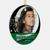 Little Cheerleader - DIY Photo - Dark Green Keramisch Ornament (Rechts)