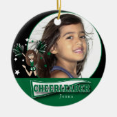 Little Cheerleader - DIY Photo - Dark Green Keramisch Ornament (Voorkant)