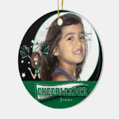 Little Cheerleader - DIY Photo - Dark Green Keramisch Ornament (Links)