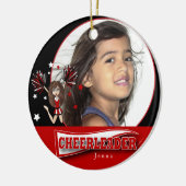 Little Cheerleader - DIY Photo - Dark Red Keramisch Ornament (Links)