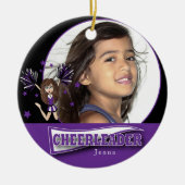 Little Cheerleader - DIY Photo - Paars Keramisch Ornament (Voorkant)