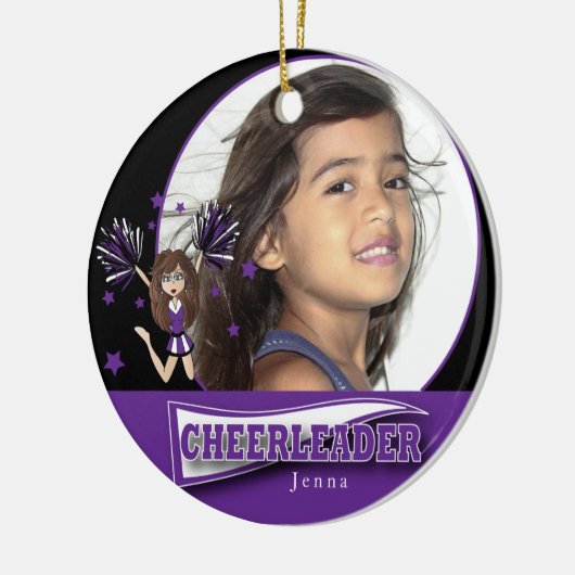 Little Cheerleader - DIY Photo - Paars Keramisch Ornament (Links)