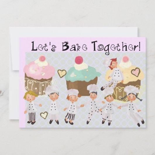 Little Chef Baking Party 5x7 Uitnodiging (Voorkant)
